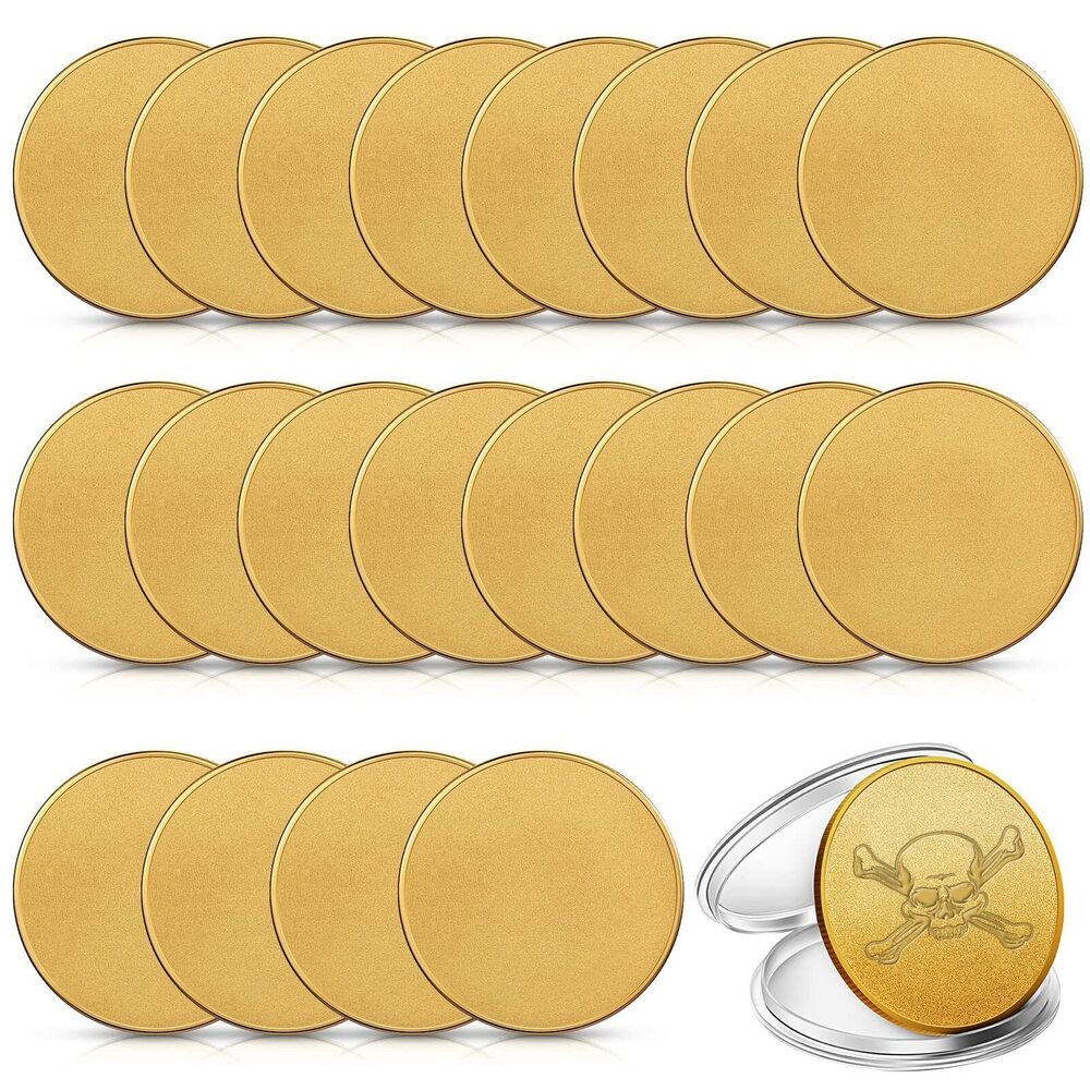 3242 20 Pieces Blank Challenge Coin Threaded Edged 40 mm with Acrylic